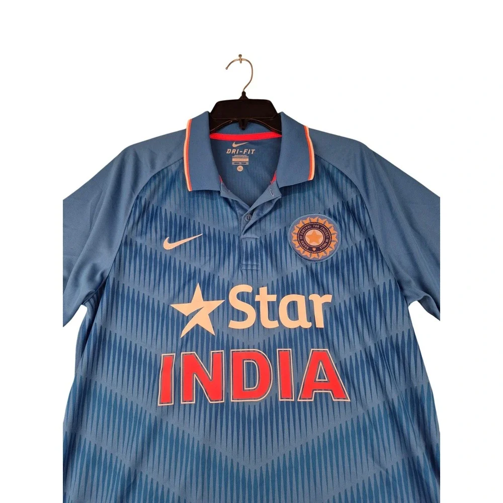 Nike India Cricket‎ Jersey Mens XL Blue Star India Dri-FIT National Team Polo
